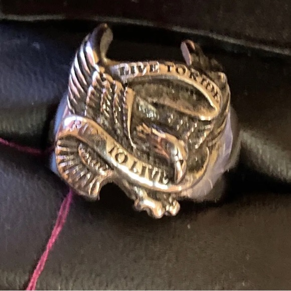 Eagle Ring . Mens Stainless Steel Gothic MC Biker Eagle Ring Men Size 10 - Picture 1 of 5
